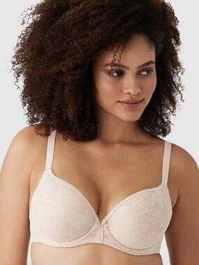 WACOAL Lace Finesse T-Shirt Bra in Sand Size 36D Neutral Comfort